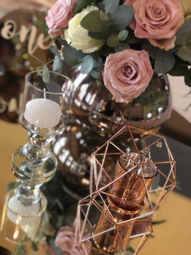 rose gold decor for hire wedding decor in jhb 2707